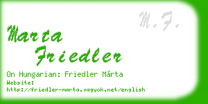 marta friedler business card