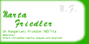 marta friedler business card